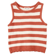 Stripe Sweater Tank Top - Coral